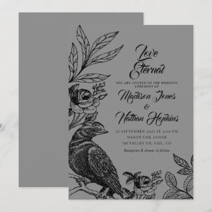 Elegant Gothic Raven bröllopsinbjudan Inbjudningar
