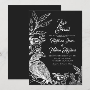 Elegant Gothic Raven bröllopsinbjudan Inbjudningar