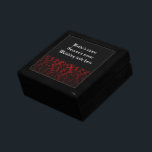 Elegant Gothic Red and Black bröllop Smyckeskrin<br><div class="desc">Vackert,  elegant och grå,  gotisk och svart mönster-bakgrund på en söt keepébox. Lägg till 2 namn och ett bröllop-datum.</div>