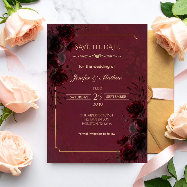 Elegant Gothic Romance Wedding Save the Date (Skapare uppladdad)
