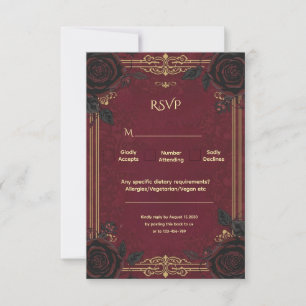 Elegant Gothic Romantik Bröllop OSA Kort