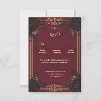 Elegant Gothic Romantik Bröllop OSA Kort