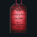 Elegant Gothic Rustic Röd Presentetikett<br><div class="desc">Elegant Gothic Rustic Röd</div>