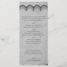 Elegant Gothic Snöre Posh Bröllop Menu Meny