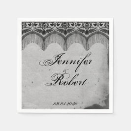 Elegant Gothic Snöre Posh Bröllop Napkin Pappersservett