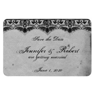 Elegant Gothic Snöre Posh Bröllop spara datum Magnet
