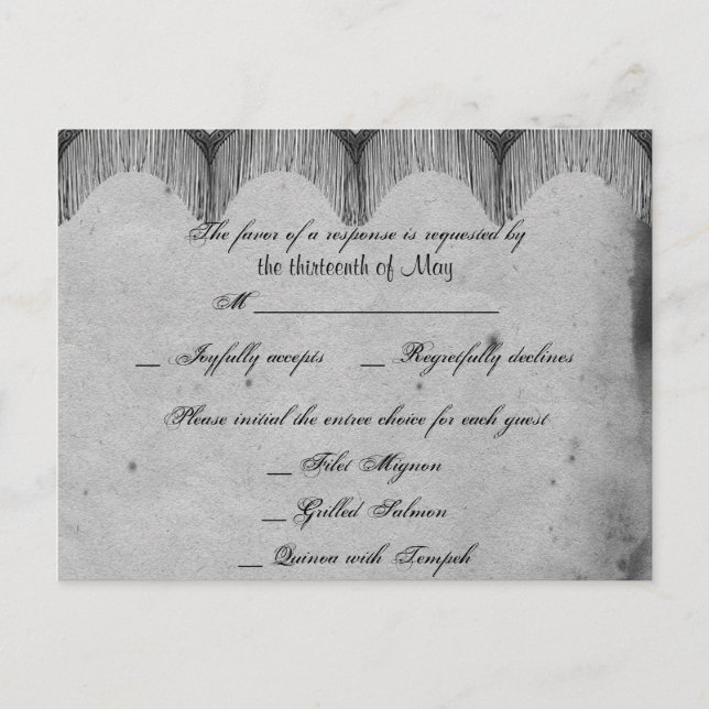 Elegant Gothic Snöre Posh OSA Postcard Inbjudan Vykort (Framsida)