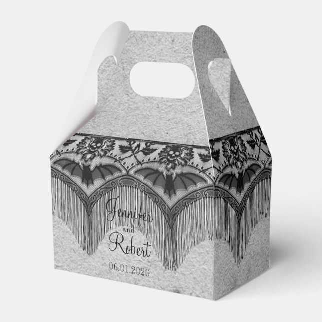 Elegant Gothic Snöre Posh Wedding Favor Box Presentaskar (Framsidan Sidan)