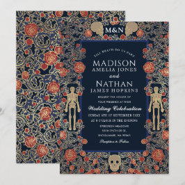 Elegant Gothic Victorian Gold Foil Bröllop Inbjudningar