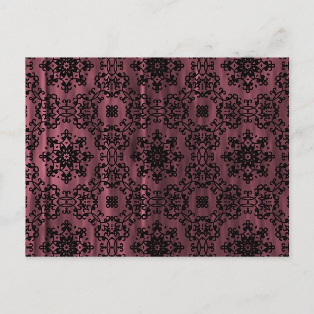 Elegant gothic victorian grunge mandala mauve vykort (Framsida)
