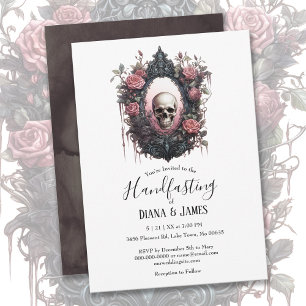 Elegant gotiic Blommigt Skull Spegel Handtag för Inbjudningar