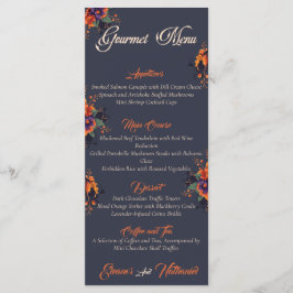 Elegant gotisk 3D blomster skalle enkel gourmetmen Meny