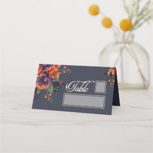 Elegant gotisk blomsterbord och namn plats placeringskort