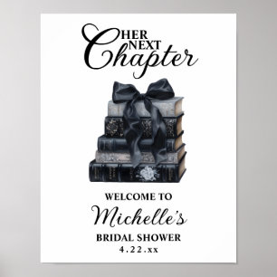 Elegant gotisk boktematiserad bröllopsdusch poster