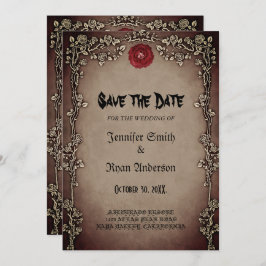Elegant gotisk bröllopsinbjudan att spara datum inbjudningar