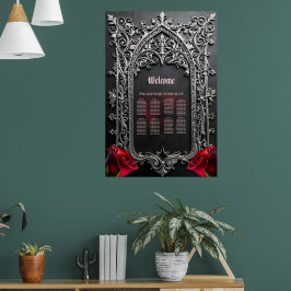 Elegant gotisk bröllopsrosram poster