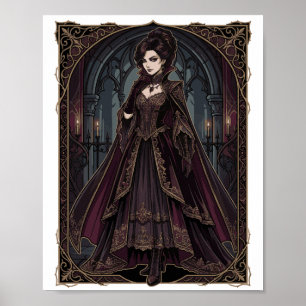 Elegant gotisk drottning Viktoriansk mörk konst – Poster