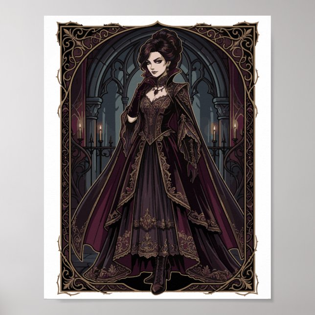 Elegant gotisk drottning Viktoriansk mörk konst –  Poster (Framsidan)