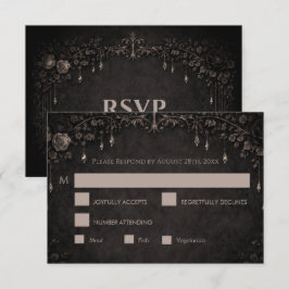 Elegant gotisk halloween bröllop RSVP-kort OSA Kort