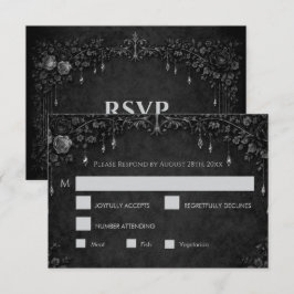 Elegant gotisk halloween bröllop RSVP-kort OSA Kort