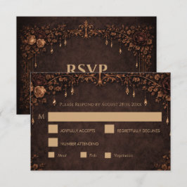 Elegant gotisk halloween bröllop RSVP-kort OSA Kort