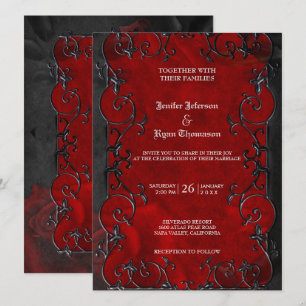 Elegant gotisk halloween-bröllopsinbjudan inbjudningar