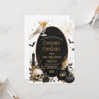 Elegant gotisk Halloween-fest födelsedag Inbjudningar