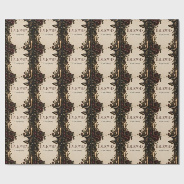 Elegant gotisk Halloween-festfirande Presentpapper (Platt)