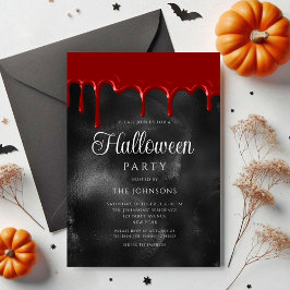 Elegant gotisk Halloween med blod som droppar Inbjudningar