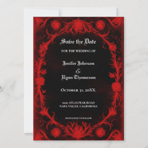 Elegant gotisk halloween save the date inbjudan