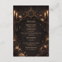 Elegant gotisk halloweenbröllop tilläggskort