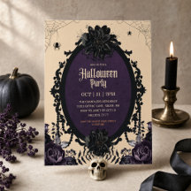 Elegant gotisk svart blomster vuxen Halloween-fest
