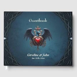 Elegant gotiskt hjärta med fantasi. gästböcker