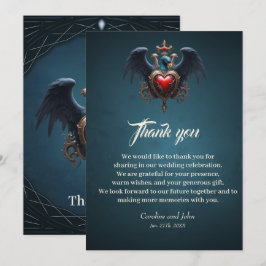 Elegant gotiskt hjärta med fantasi. tack kort