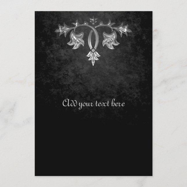 Elegant, gotskt mörk romantik bröllopsprogram program (Framsida)