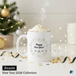 Elegant Gott Nytt År 2026 Firande Kaffemugg