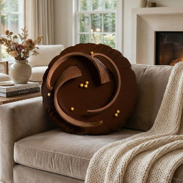 Elegant Gourmet Dark Chocolate Truffle Decadent Rund Kudde