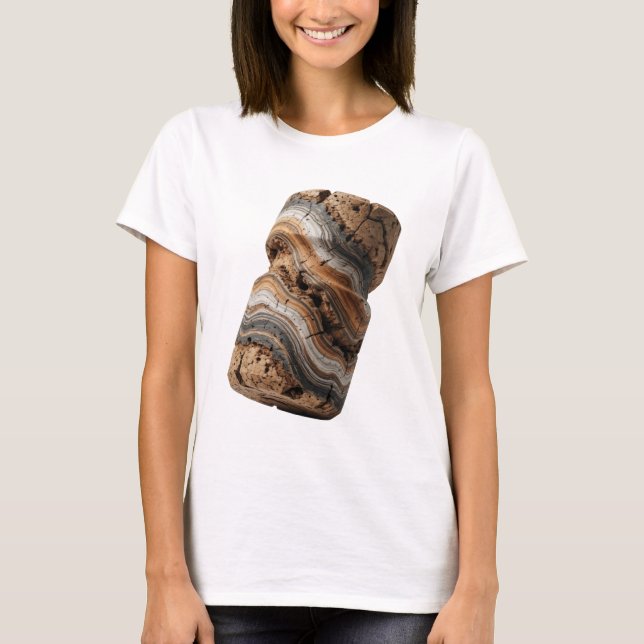 Elegant Grå ABSTRAKT KONST Design T Shirt (Framsida)