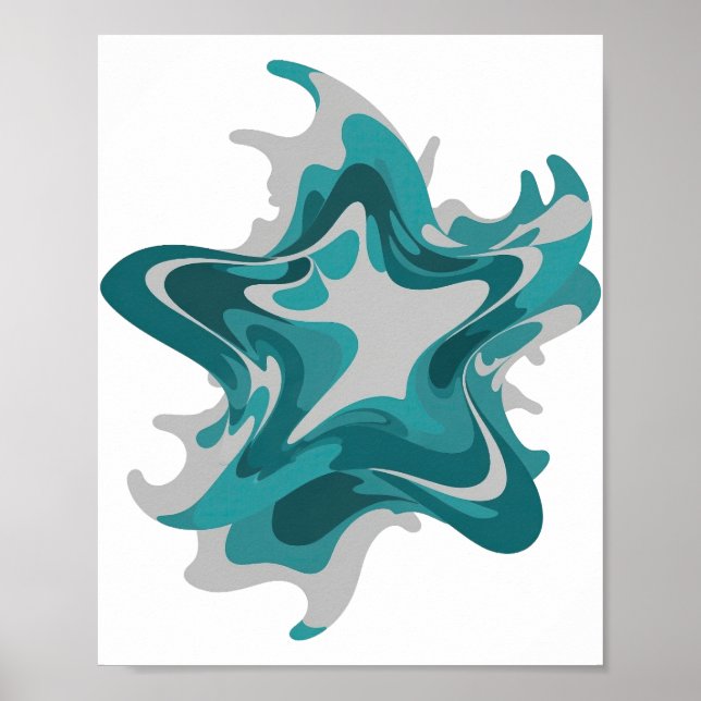 Elegant Grå ABSTRAKT KONST Modern Design Poster (Framsidan)