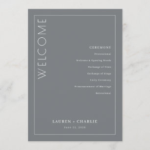 Elegant Grå Ceremoni Schema Program
