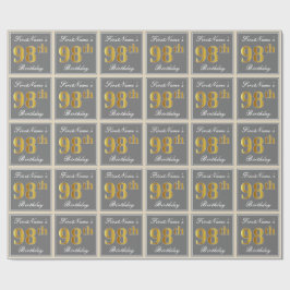 Elegant, Grå, Falsk Guld 98-årsdag + Namn Presentpapper