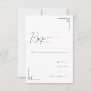 Elegant Grå Geometrisk RSVP OSA Kort