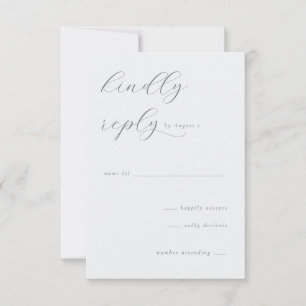 Elegant Grå Kursiv RSVP OSA Kort