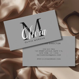 Elegant grå logotyp med monogram för professionell visitkort