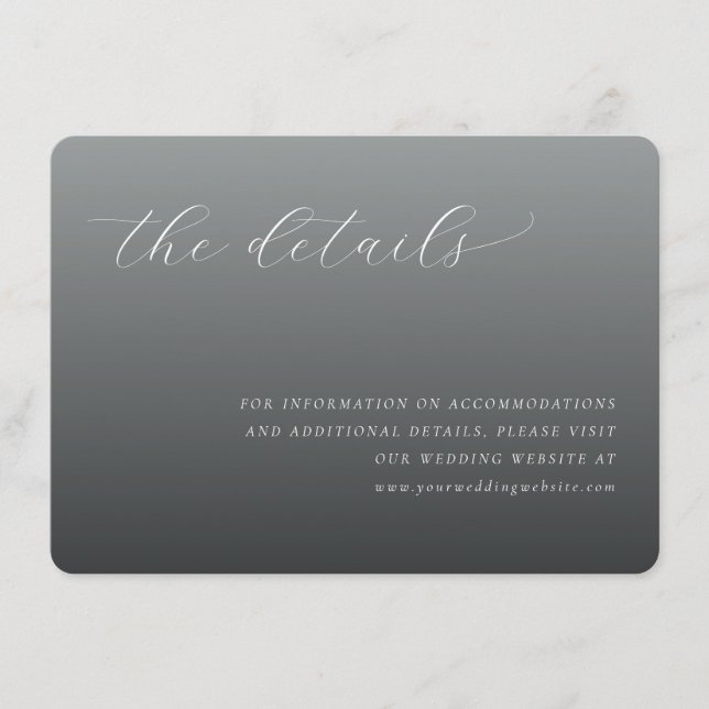 Elegant grå minimalistisk kalligrafi tilläggskort (Framsida)