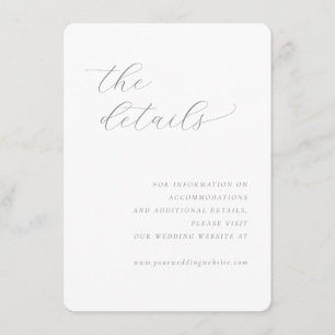 Elegant grå minimalistisk kalligrafi tilläggskort