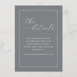 Elegant grå minimalistisk kalligrafi tilläggskort
