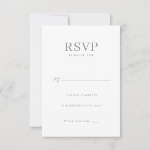 Elegant Grå Minimalistisk RSVP OSA Kort