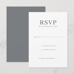 Elegant Grå Minimalistisk RSVP OSA Kort