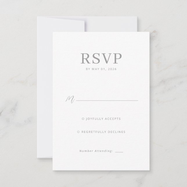 Elegant Grå Minimalistisk Svarsalong OSA Kort (Framsida)